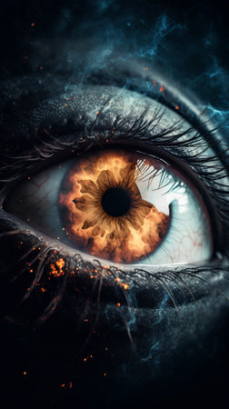 Close-up of human eye with beautiful iris. 3D renderingの素材
