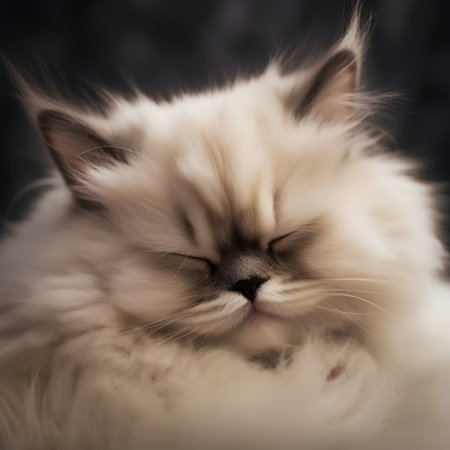 Close-up portrait of a cute long-haired persian catの素材