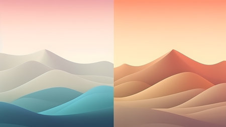 Illustration of abstract background with mountains in pastel colors - vectorの素材