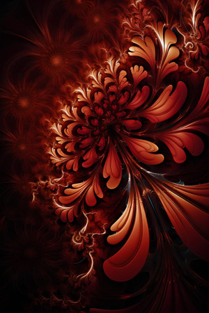 Abstract fractal. Fractal art background for creative design. Decoration for wallpaper, desktop, poster, cover booklet. Print for clothes, t-shirt. Creative illustration for designの素材