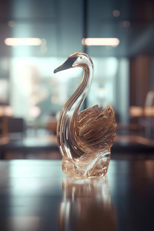Swan in the restaurant. 3d rendering, 3d illustration.の素材