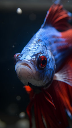 close up of a siamese fighting fish ( betta splendens)の素材