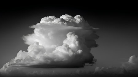 3d illustration of big cloud on black background, computer generated imageの素材