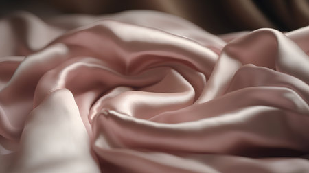 close up of pink satin fabric texture background with shallow dofの素材