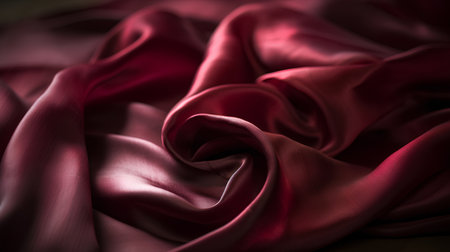 closeup of red satin fabric, shallow depth of field, studio shotの素材