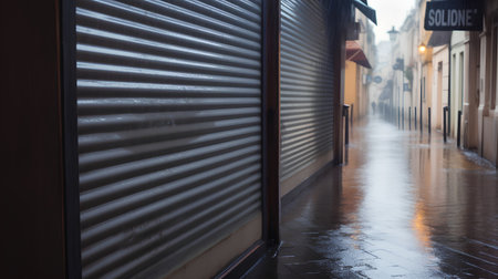 Rainy day in the european city. Rainy day.の素材