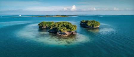 Aerial view of small islands in the sea. Nature composition.の素材