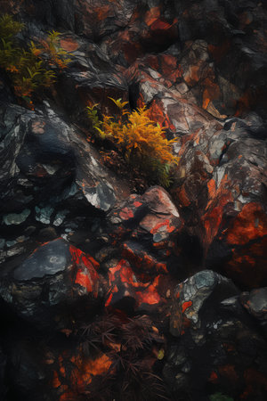 Fantasy stone background. Digital art painting. 3D illustration.の素材