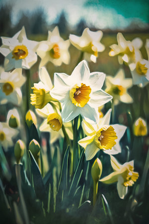 Narcissus. Narcissus is a genus of flowering plants in the family Daffodilaceae.の素材