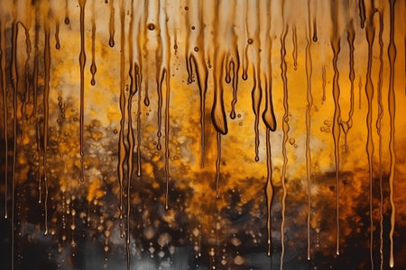 Drops of water on a metal surface. Abstract background and texture.の素材