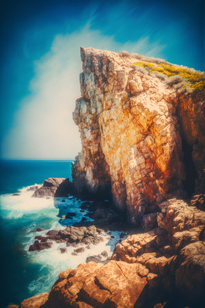 Cabo da Roca, Portugal. Colorful spring seascape.の素材