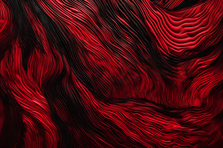 Red and black abstract wavy background. 3d rendering, 3d illustration.の素材