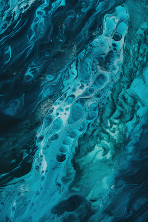 Abstract blue water background. Fantasy fractal texture. Digital art. 3D rendering.の素材
