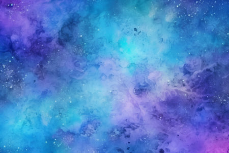 Watercolor galaxy background with stars and nebula. Computer generated illustration.の素材