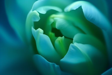 Turquoise tulip petals close-up. Nature backgroundの素材