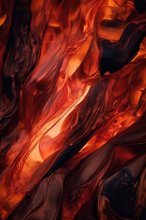 Abstract background of fire in the form of a wave of red and black colorsの素材