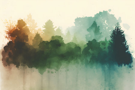 Abstract watercolor background with forest in the style of grunge.の素材