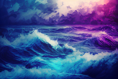 Abstract background with sea waves. Vector illustration. Gradient mesh.の素材