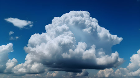 White fluffy clouds in the blue sky. 3d render image.の素材