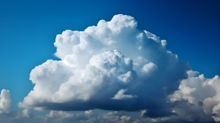 White fluffy clouds in the blue sky. 3d render illustration.の素材