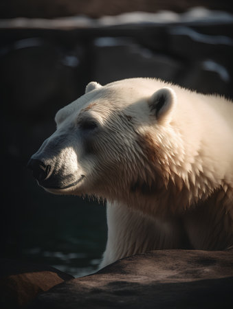 Polar bear (Ursus maritimus) in the zooの素材