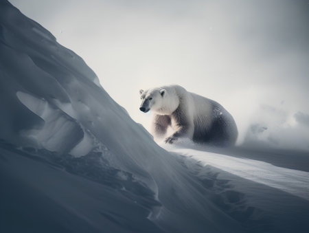 Polar bear (Ursus maritimus) on the north poleの素材