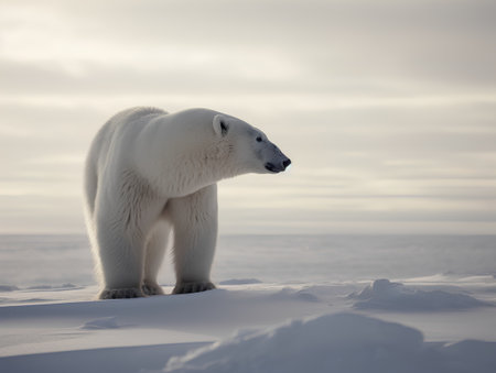Polar bear (Ursus maritimus) on the pack ice, north of Svalbard Arctic Norwayの素材