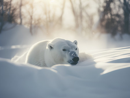 Polar bear (Ursus maritimus) in the snowの素材