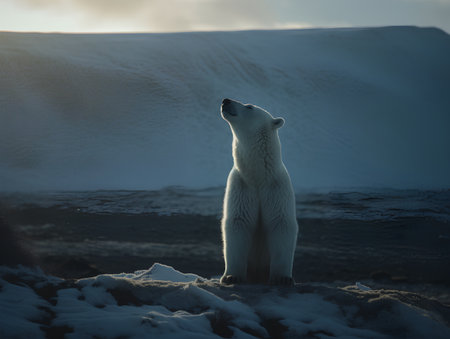 Polar bear (Ursus maritimus) on the pack ice, north of Icelandの素材