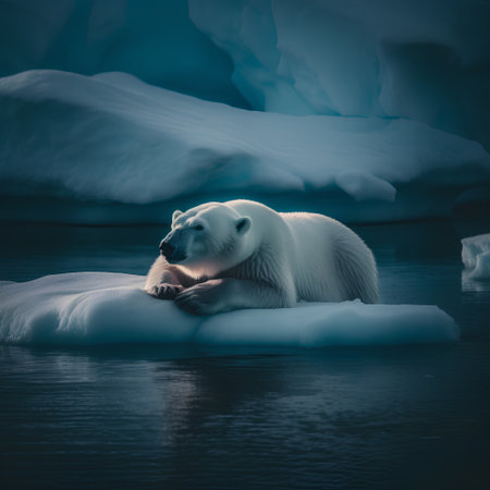 Polar bear on the pack ice, north of Svalbard Arctic Norwayの素材