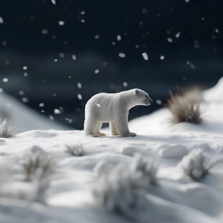 Polar bear (Ursus maritimus) walking on snowの素材