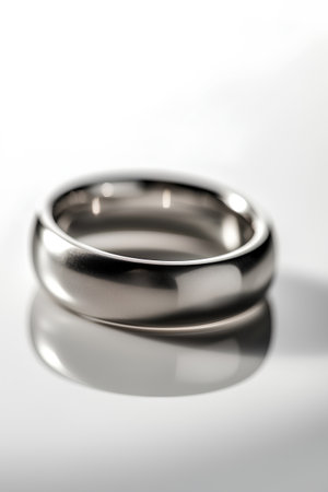wedding ring isolated on a white background. studio shot.の素材