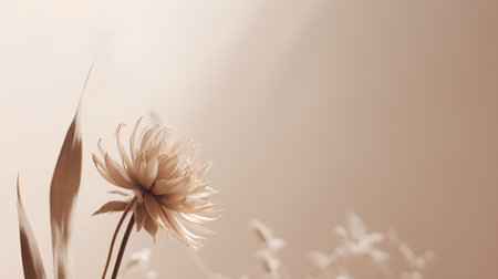 Beautiful yellow dahlia flower with copy space for text.の素材