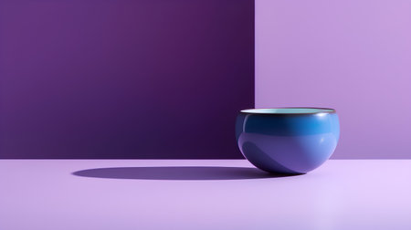 3d render of vase on purple background. Minimal style.の素材