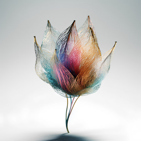 3d rendering of a tulip flower isolated on a white backgroundの素材