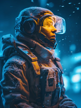 Portrait of a special forces soldier in a gas mask and goggles.の素材