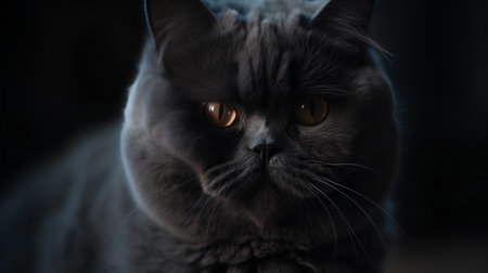 Portrait of a beautiful blue british shorthair cat.の素材