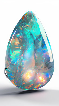 Natural gemstone on a white background. 3d rendering. Computer digital drawing.の素材