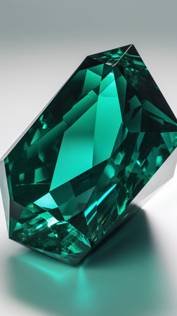 green sapphire on white background (high resolution 3D image)の素材
