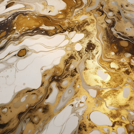 Gold marbling pattern. Golden marble liquid texture. 3d renderの素材