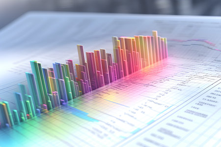 financial graph on the table. 3d rendering, business background.の素材