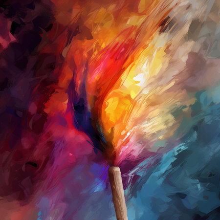 Colorful paint brush on grunge background. Abstract vector illustration.の素材