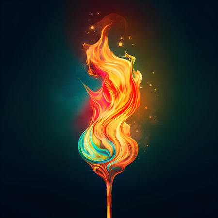 Abstract fire flames on dark background. Vector illustration for your design.の素材
