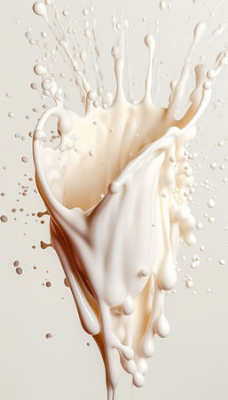 Splash of milk. 3d rendering, 3d illustration.の素材