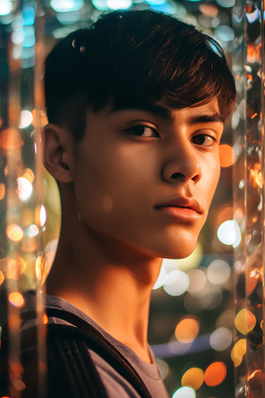 Portrait of a handsome young man. Men's beauty, fashion.の素材