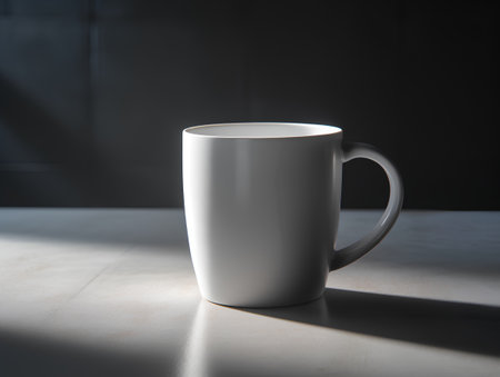 Coffee cup on a dark background. 3d rendering.の素材