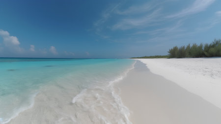 beautiful beach in Maldives with white sand and turquoise waterの素材