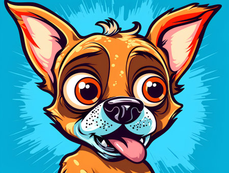 Chihuahua dog. Vector illustration of a cute cartoon dog.の素材