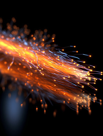 Fiber optical network cable, 3d rendering. Computer digital drawing.の素材