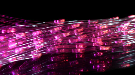 Fiber optical network cable close-up. Computer generated 3D photo renderingの素材